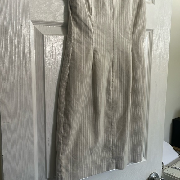 Calvin Klein Beige Striped Button Detail Sheath Dress - Picture 10 of 10